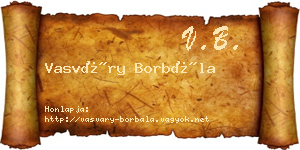 Vasváry Borbála névjegykártya